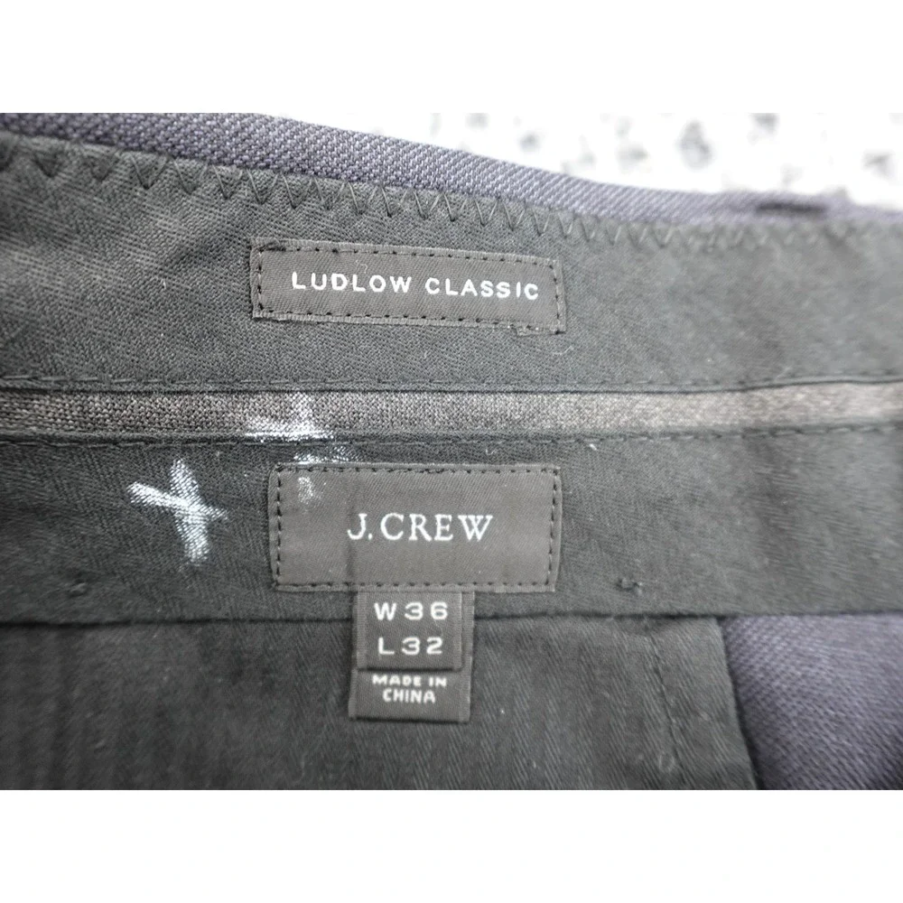 J.Crew Ludlow Classic Suit Pants Mens 36x32 Charcoal Grey Wool‎ Trousers
